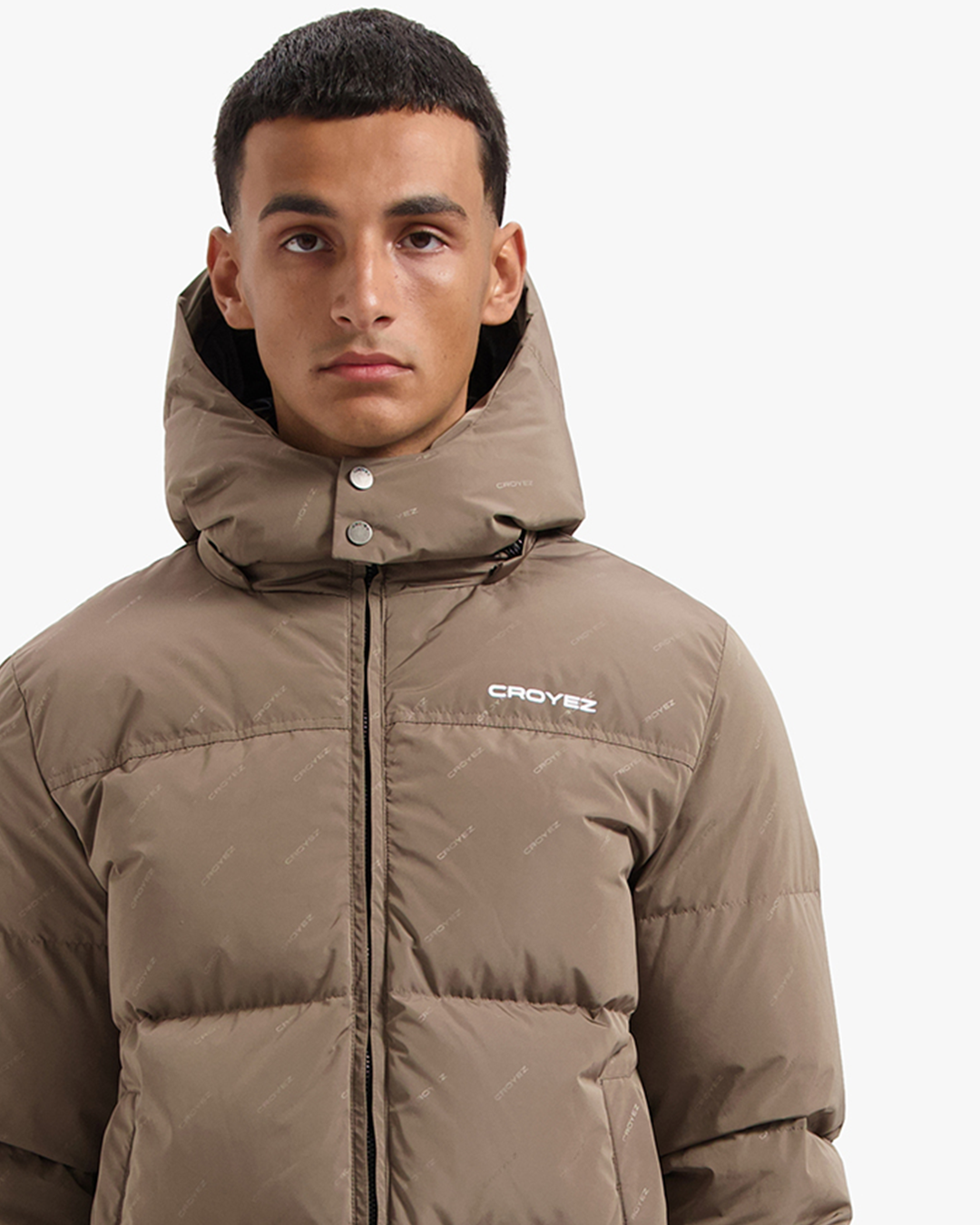 CROYEZ ALLOVER PUFFER JACKET - BROWN