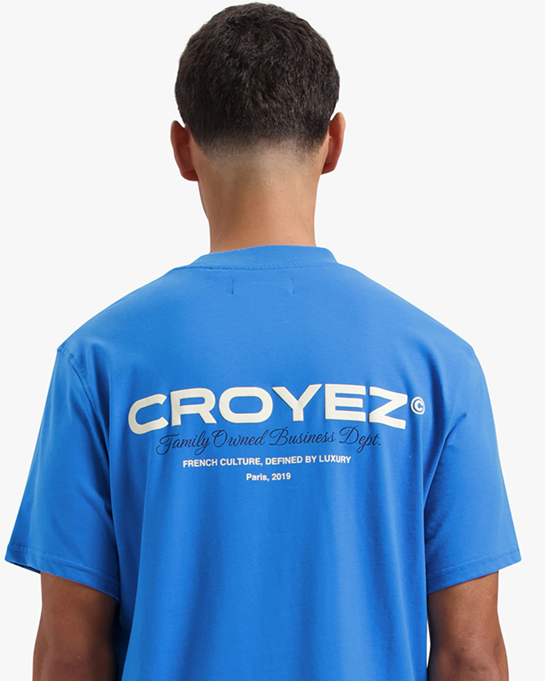 CROYEZ FAMILY OWNED BUSINESS T-SHIRT - COBALT BLUE