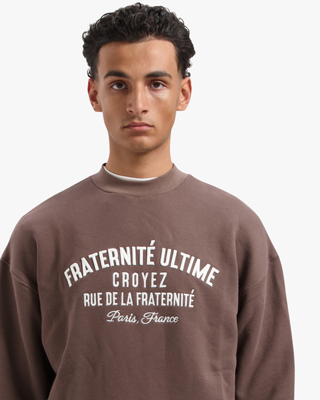 CROYEZ HEAVYWEIGHT FRATERNITÉ SWEATER - BROWN