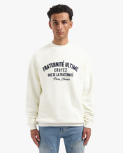 CROYEZ HEAVYWEIGHT FRATERNITÉ SWEATER | CREAM/NAVY