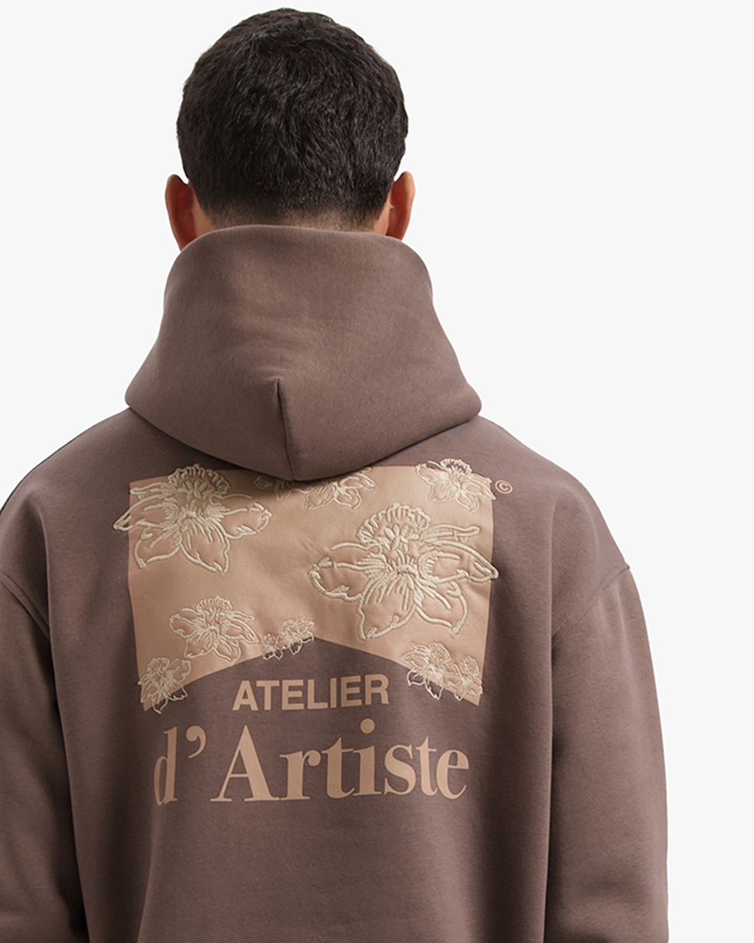 CROYEZ ATELIER FLOWER HOODIE - BROWN