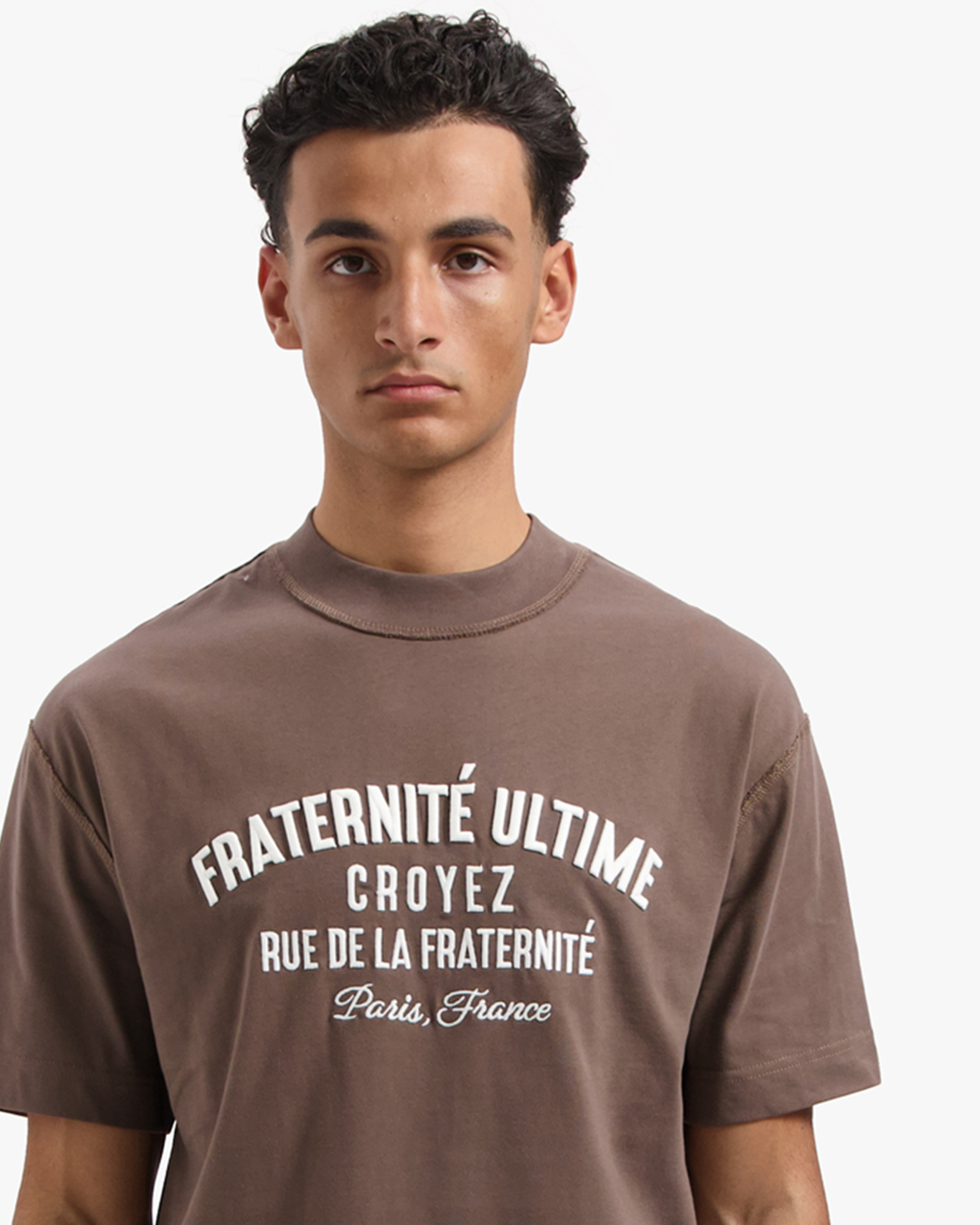 CROYEZ INSIDE OUT FRATERNITÉ T-SHIRT - BROWN