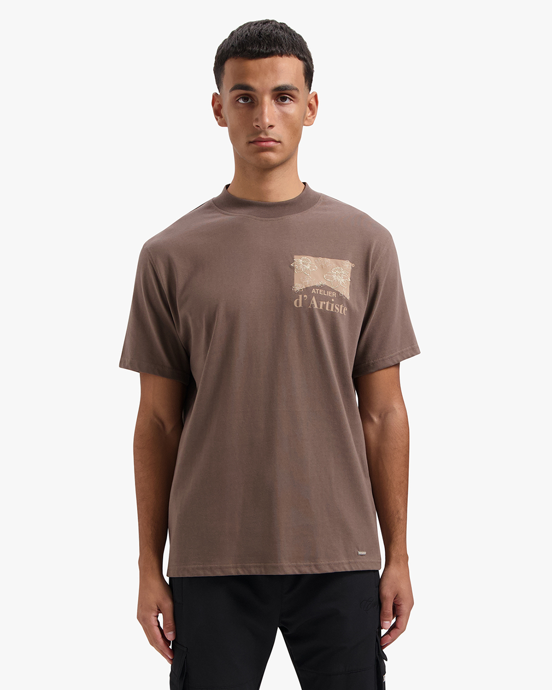 CROYEZ ATELIER FLOWER T-SHIRT - BROWN