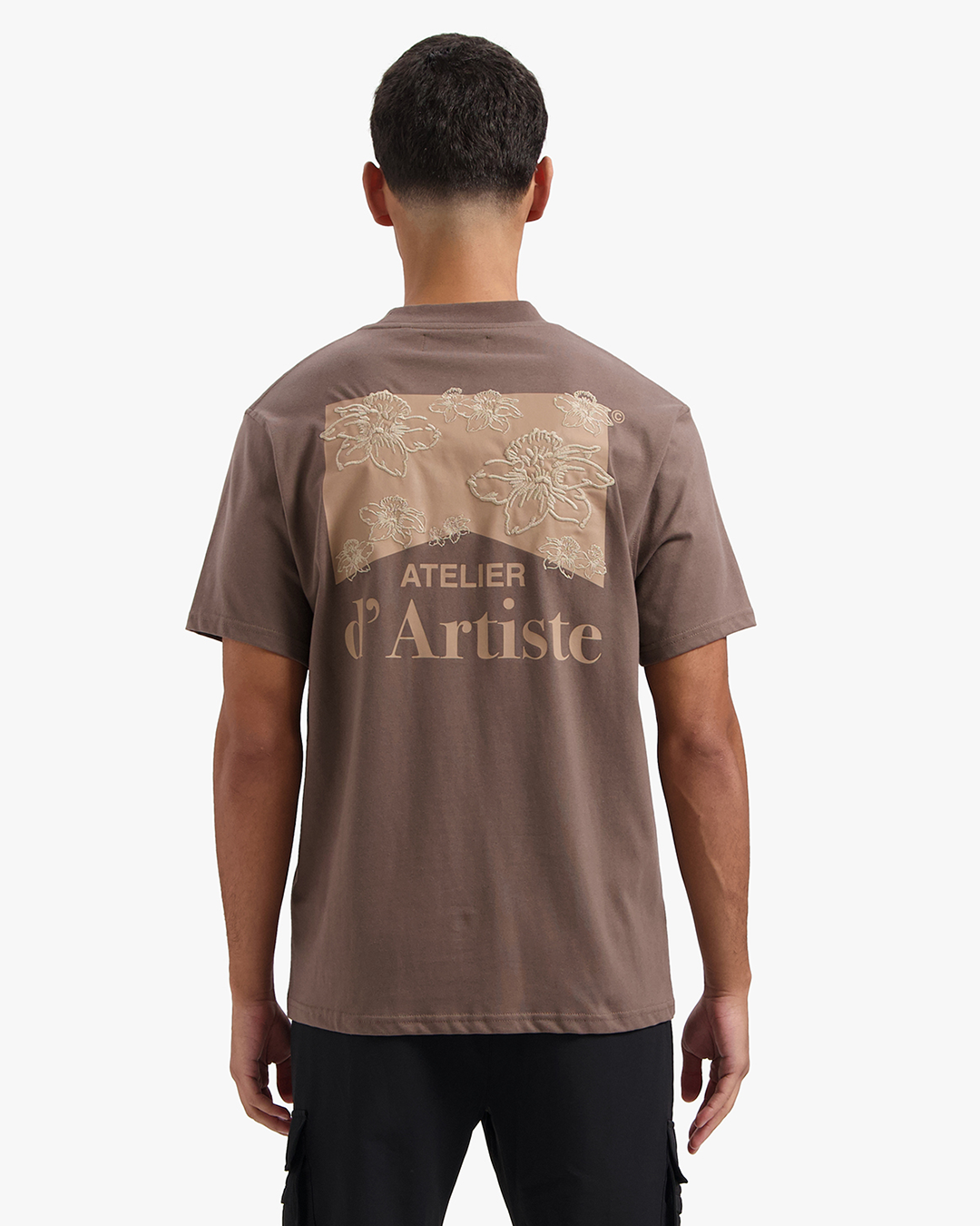 CROYEZ ATELIER FLOWER T-SHIRT - BROWN