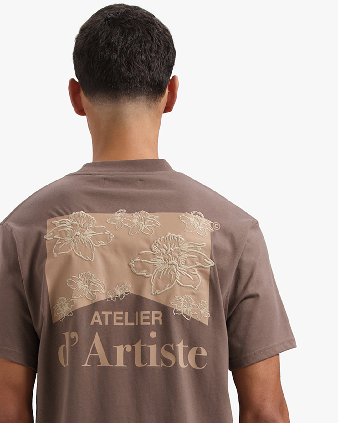 CROYEZ ATELIER FLOWER T-SHIRT - BROWN