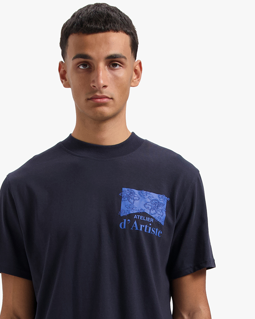 CROYEZ ATELIER FLOWER T-SHIRT | NAVY