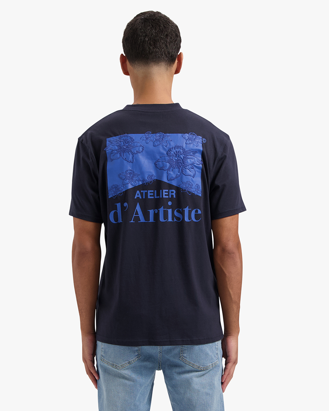 CROYEZ ATELIER FLOWER T-SHIRT | NAVY