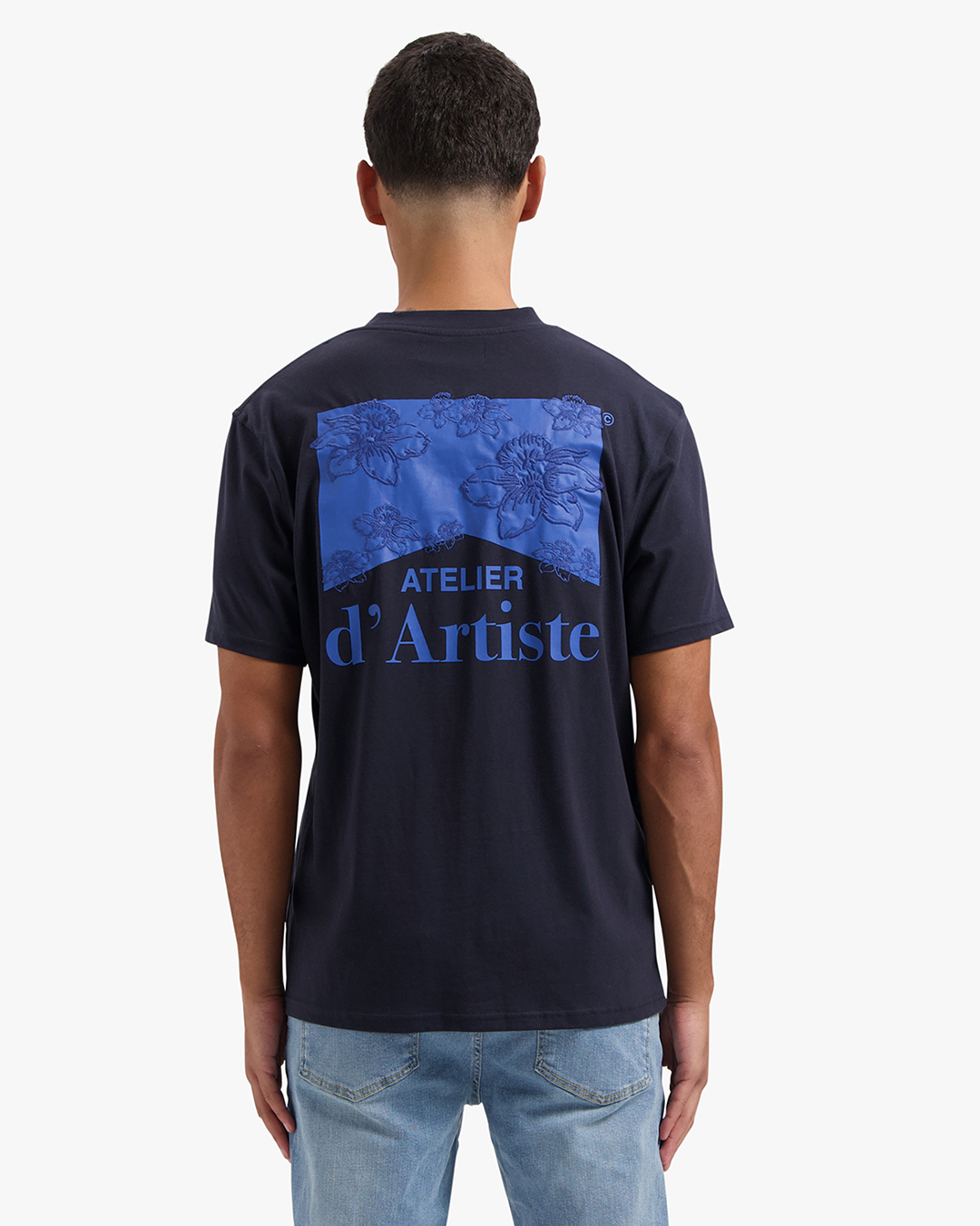 CROYEZ ATELIER FLOWER T-SHIRT - NAVY