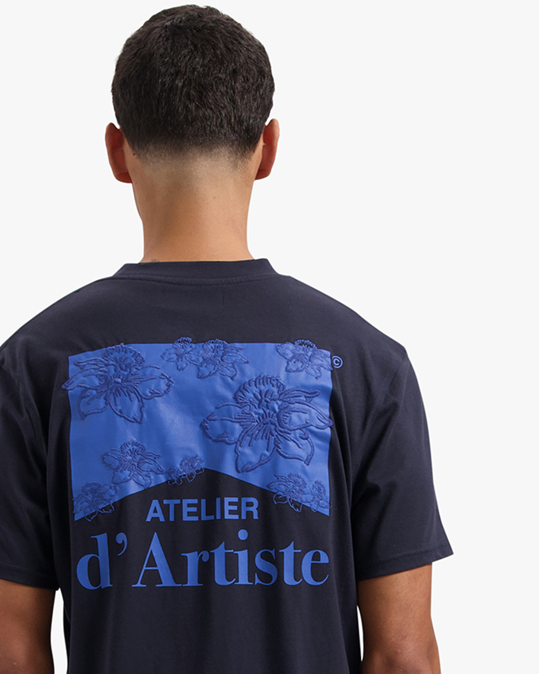 CROYEZ ATELIER FLOWER T-SHIRT | NAVY