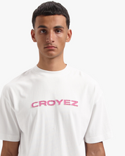 CROYEZ CUTOUT T-SHIRT | WHITE / HOT PINK