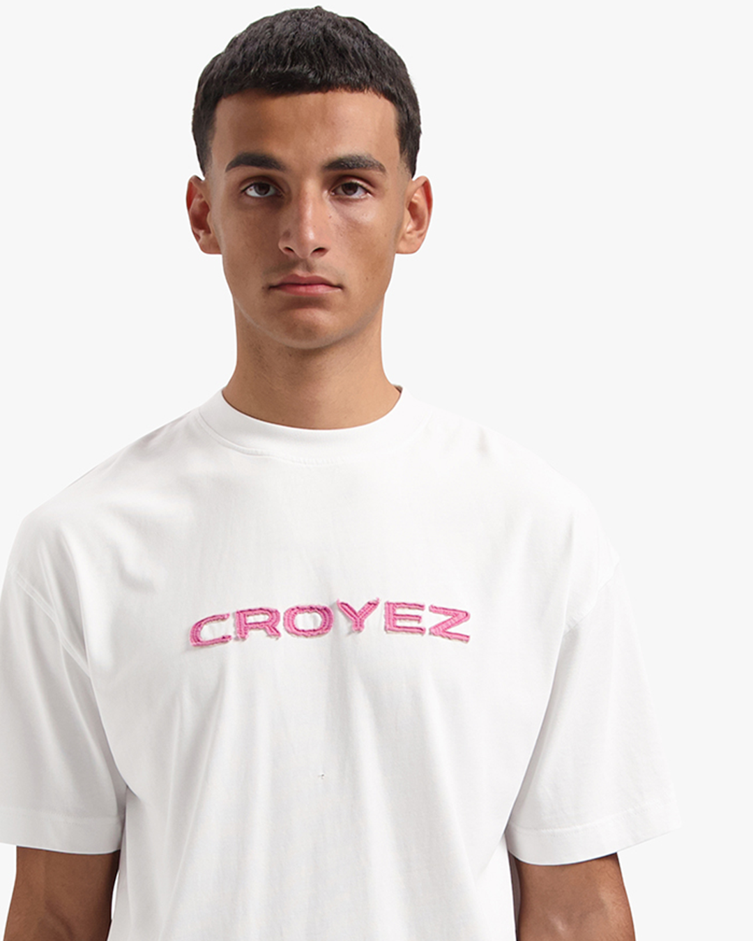 CROYEZ CUTOUT T-SHIRT - WHITE / HOT PINK