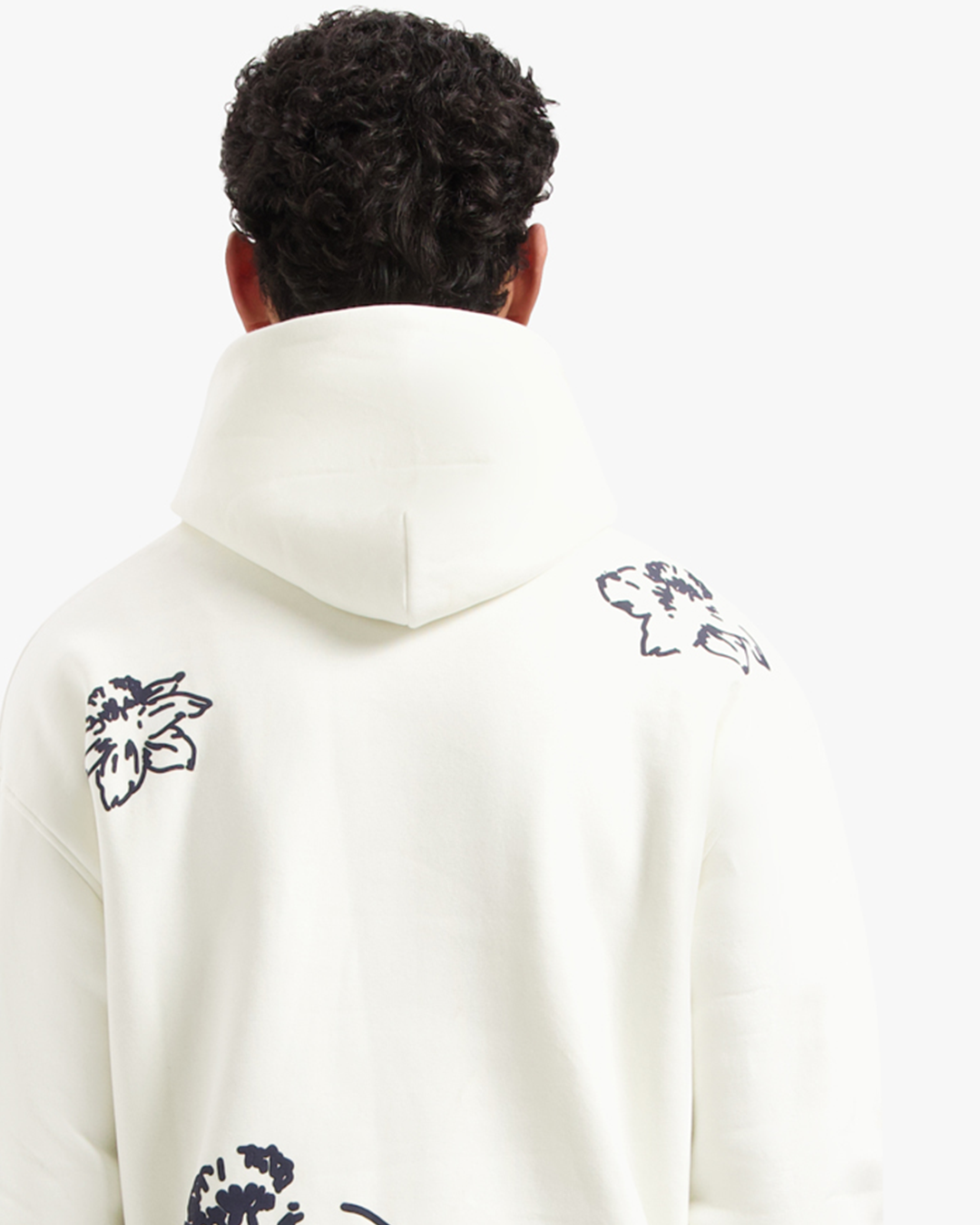 CROYEZ INITIAL FLOWER HOODIE | CREAM/NAVY