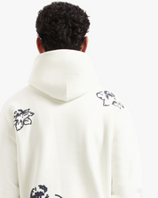 CROYEZ INITIAL FLOWER HOODIE | CREAM/NAVY