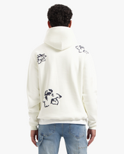 CROYEZ INITIAL FLOWER HOODIE | CREAM/NAVY