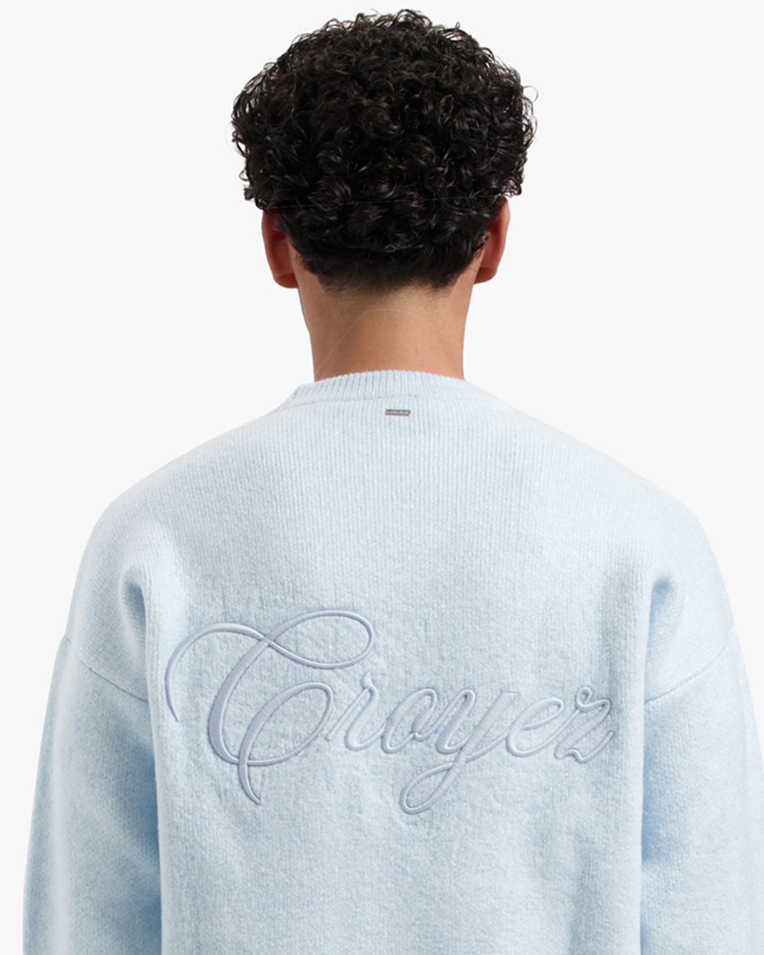 CROYEZ SCRIPT KNIT SWEATER - LIGHT BLUE