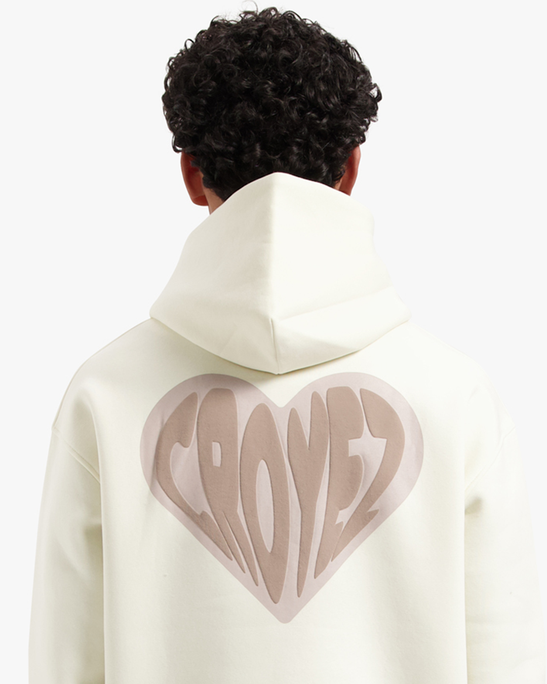 CROYEZ PUFFED HEART HOODIE - OFF-WHITE/BEIGE