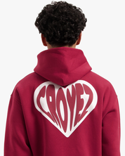 CROYEZ PUFFED HEART HOODIE | RED