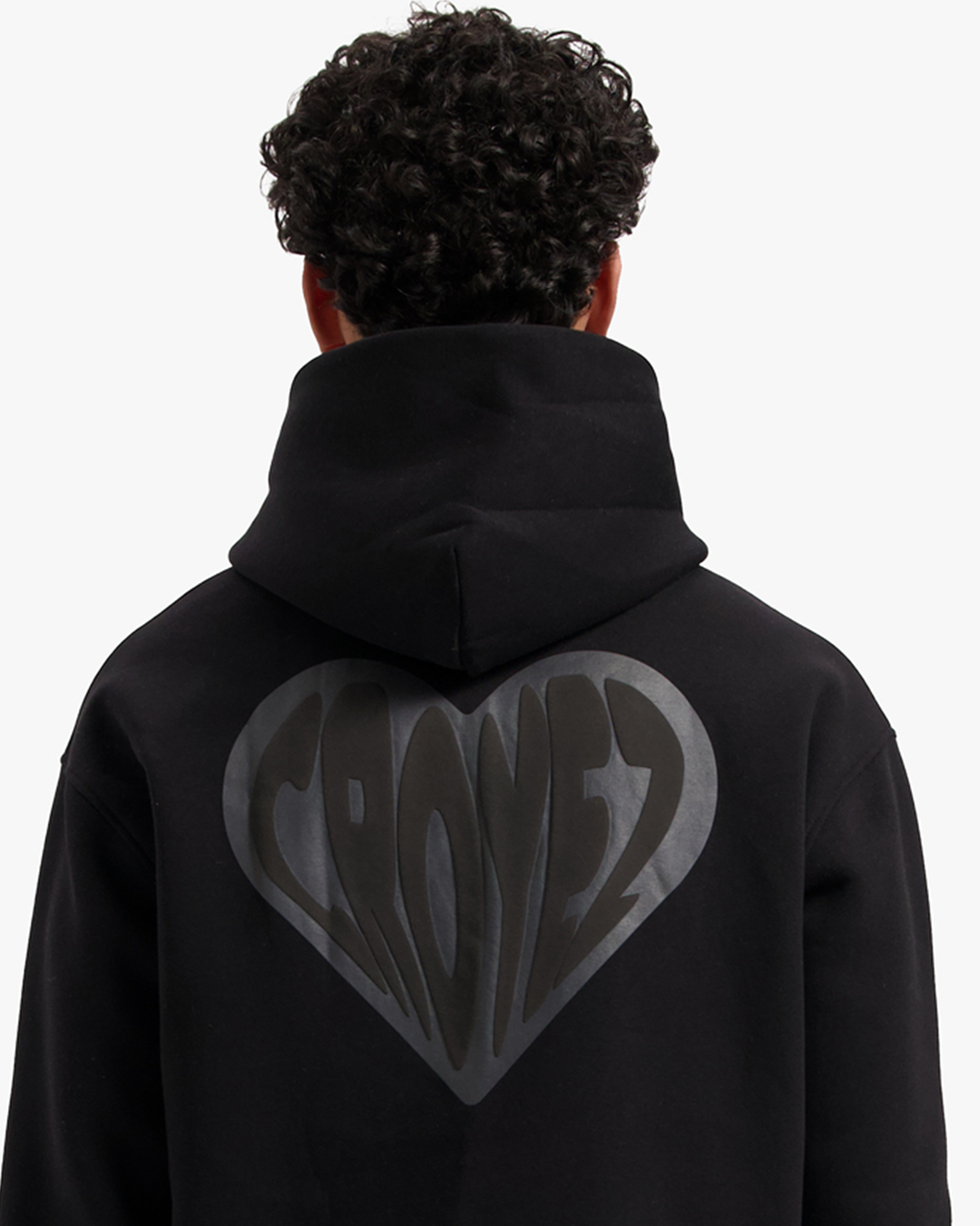 CROYEZ PUFFED HEART HOODIE | BLACK