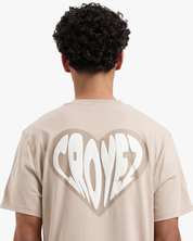 CROYEZ PUFFED HEART T-SHIRT | SAND