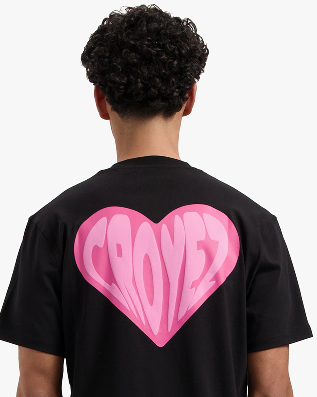 CROYEZ PUFFED HEART T-SHIRT | BLACK/PINK