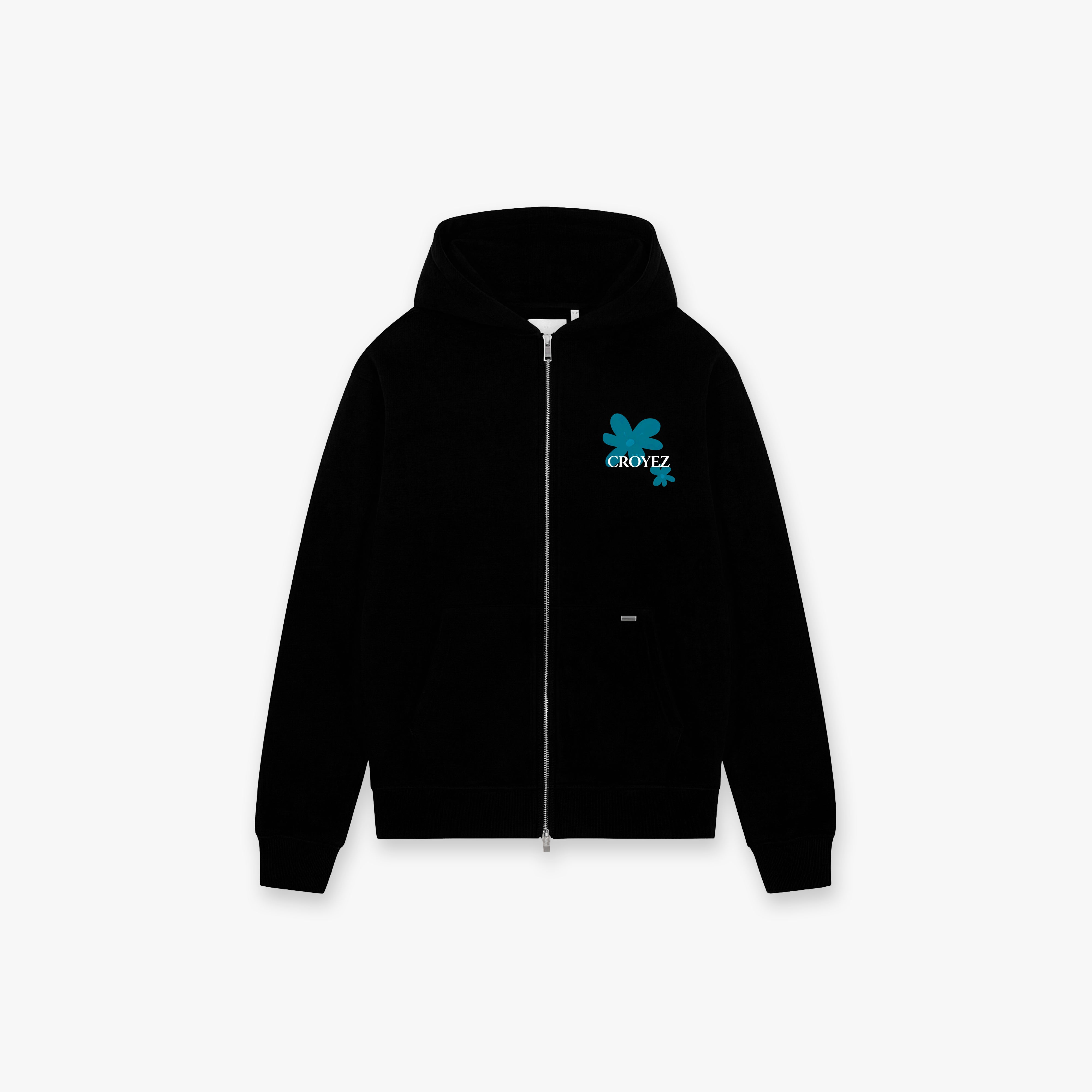  Croyez Botanique Zip Hoodie | Black/Dark Teal