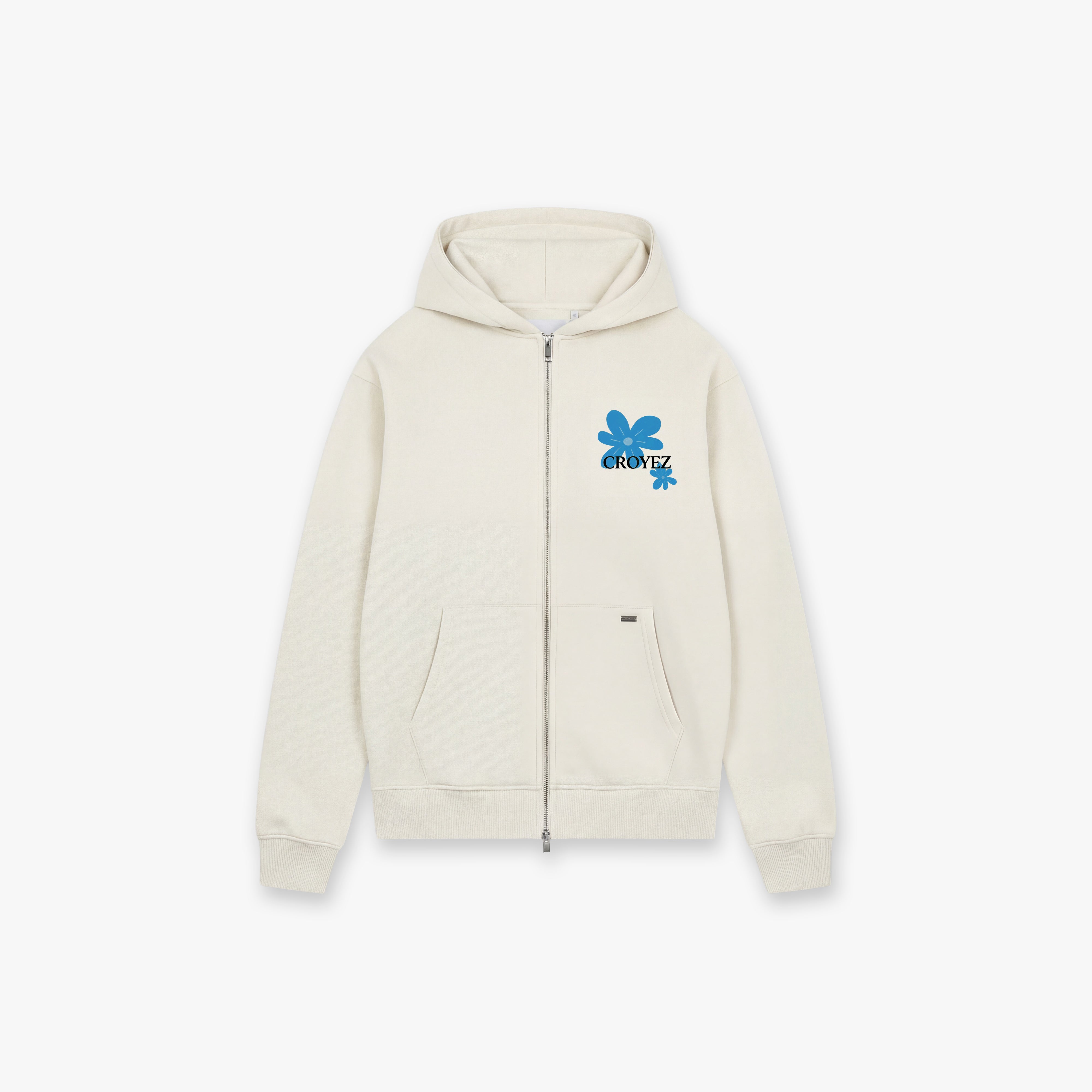 Croyez Botanique Zip Hoodie | Off-White/Tiffany Blue