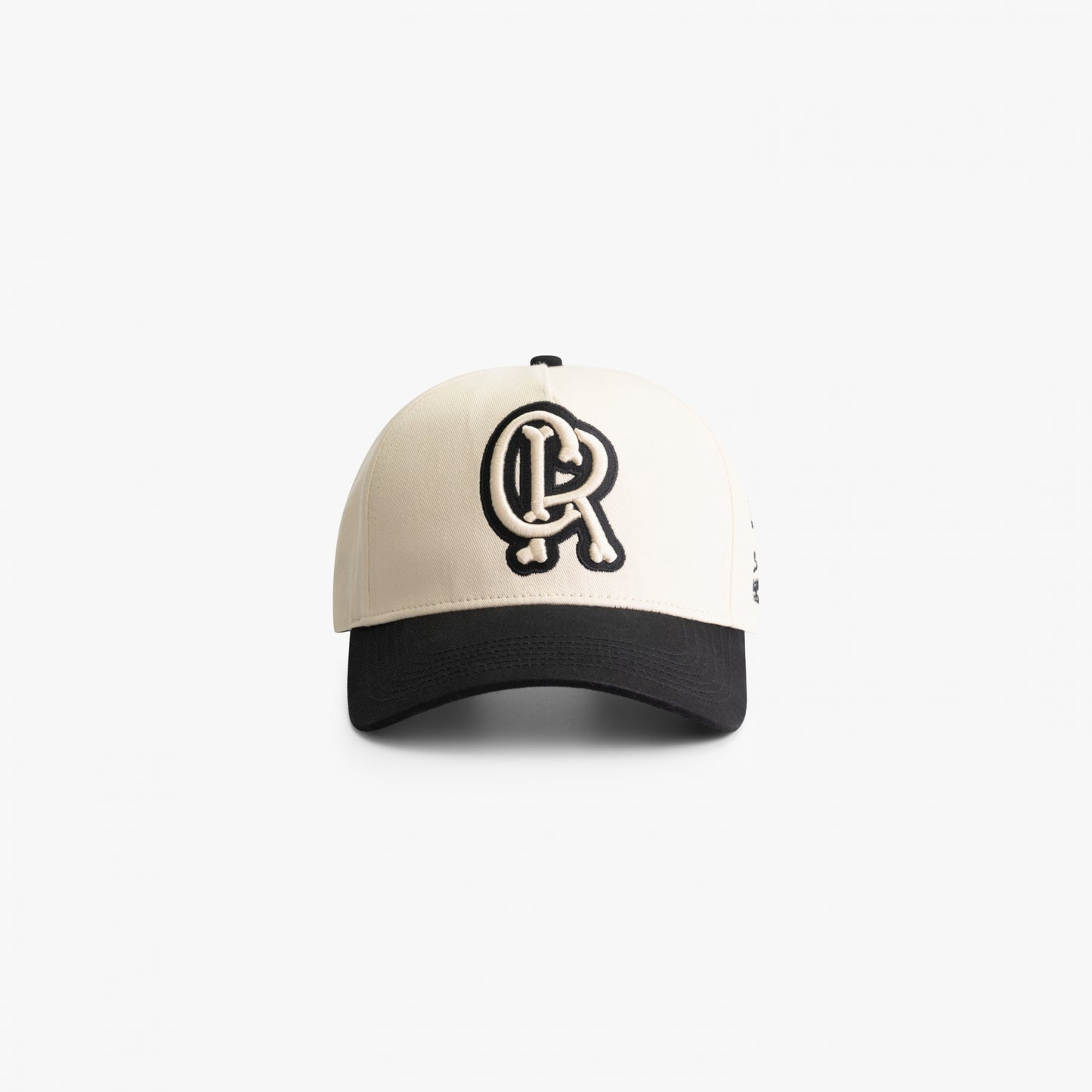 CROYEZ INITIAL BONE BASEBALL CAP - BLACK/OFF-WHITE