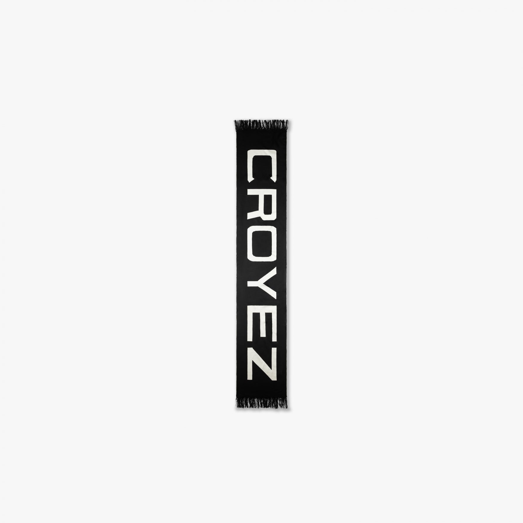 CROYEZ JACQUARD LOGO SCARF | BLACK/OFF-WHITE