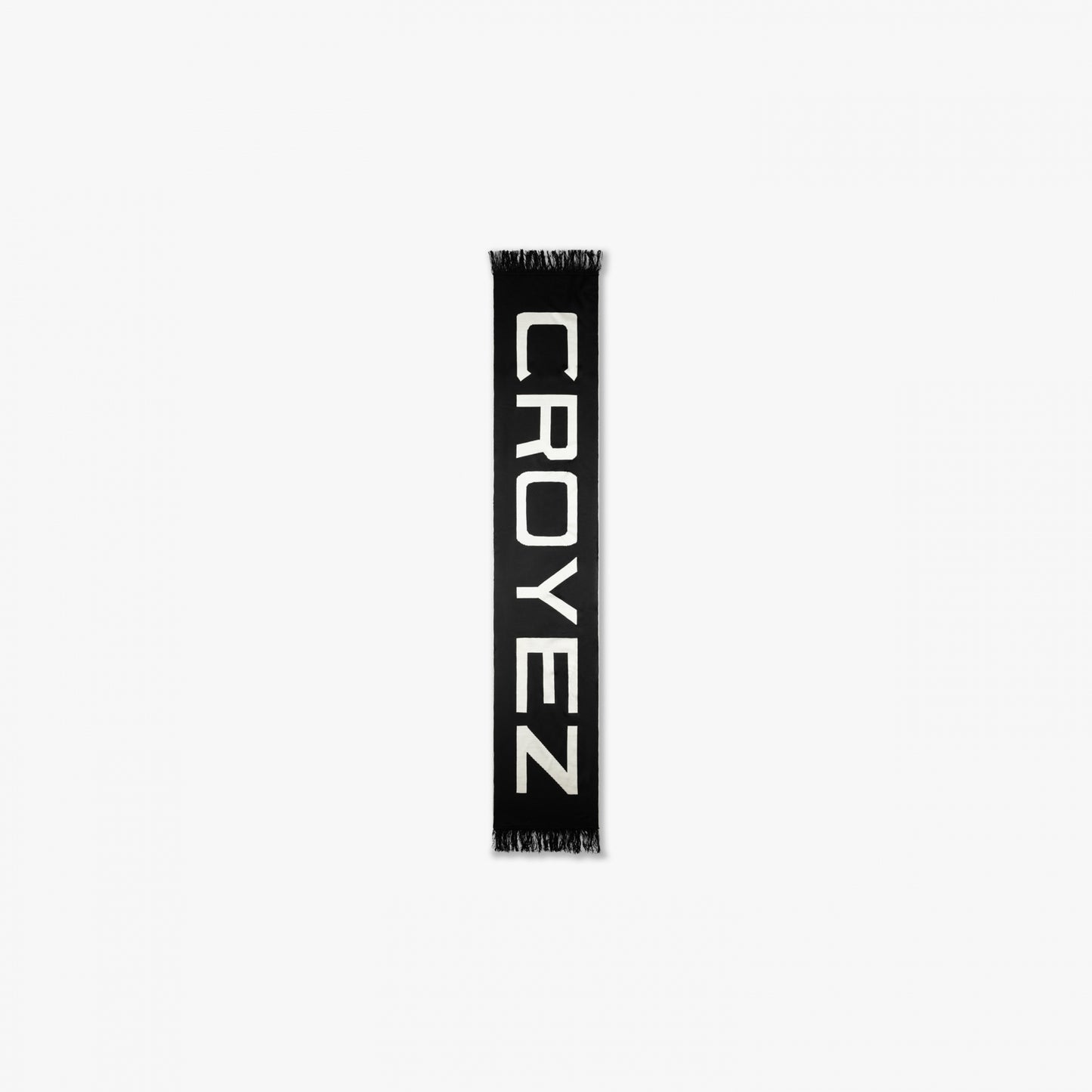 CROYEZ JACQUARD LOGO SCARF - BLACK/OFF-WHITE