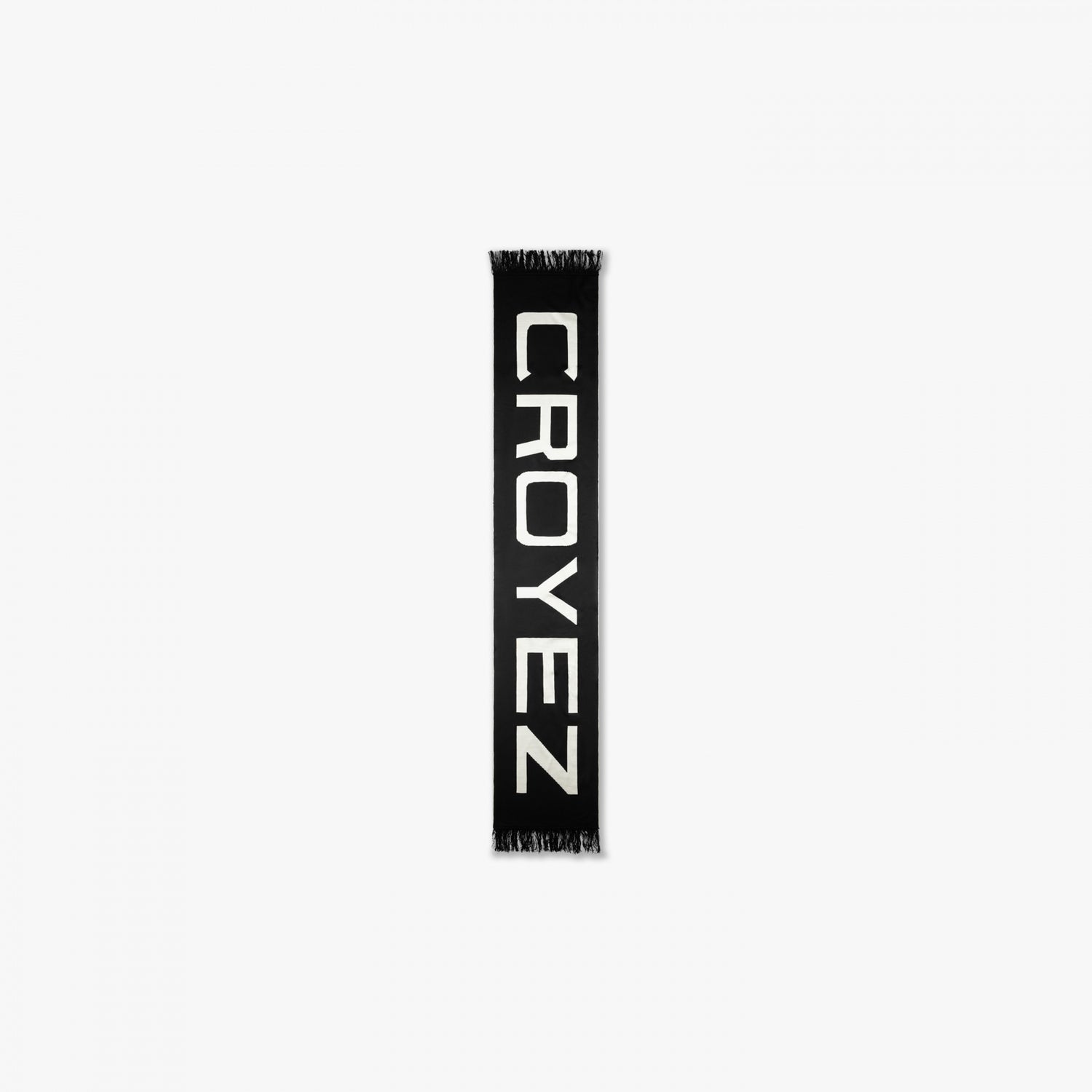 CROYEZ JACQUARD LOGO SCARF - BLACK/OFF-WHITE