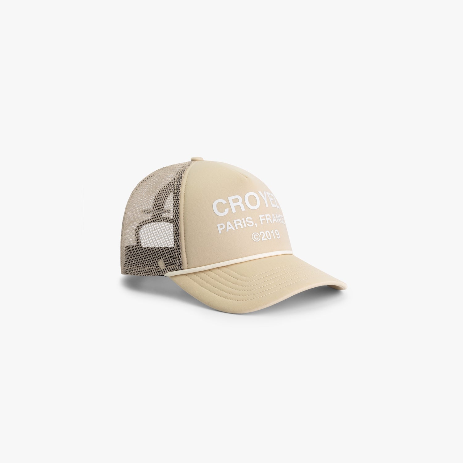 CROYEZ GALLERY TRUCKER CAP - BEIGE/WHITE