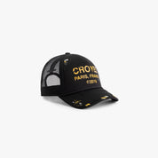 CROYEZ DAMAGED GALLERY TRUCKER CAP | BLACK/YELLOW