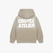 Croyez Mini Sprayed Atelier Hoodie | Dusty Olive