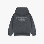 Croyez Mini Fraternité Zip Hoodie | Acid Wash/White