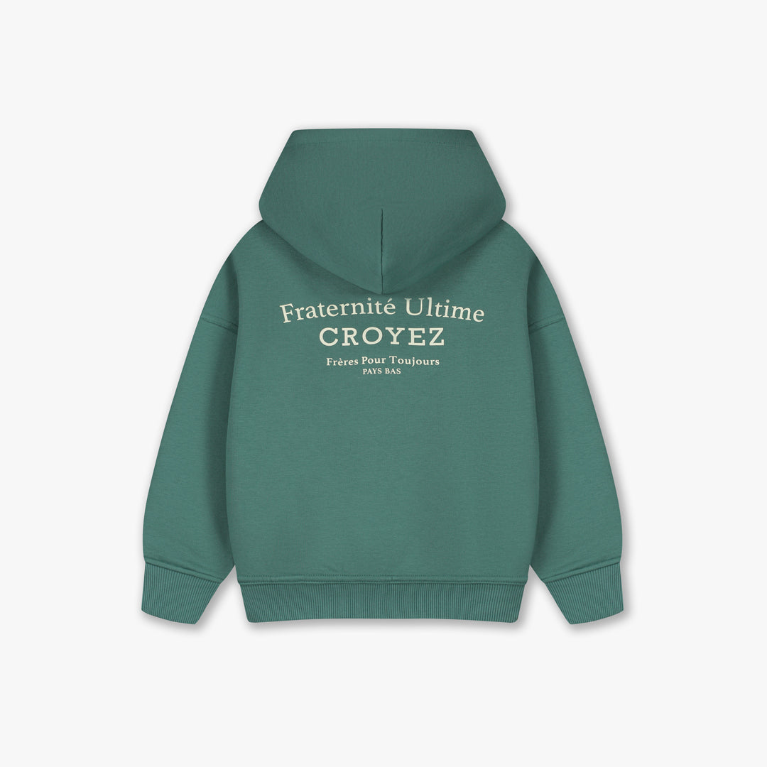 Croyez Mini Fraternité Zip Hoodie | Green/Off-White