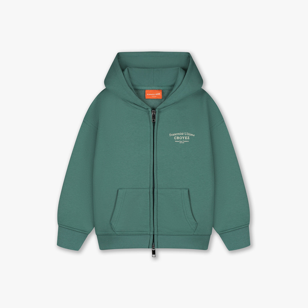  Croyez Mini Fraternité Zip Hoodie | Green/Off-White