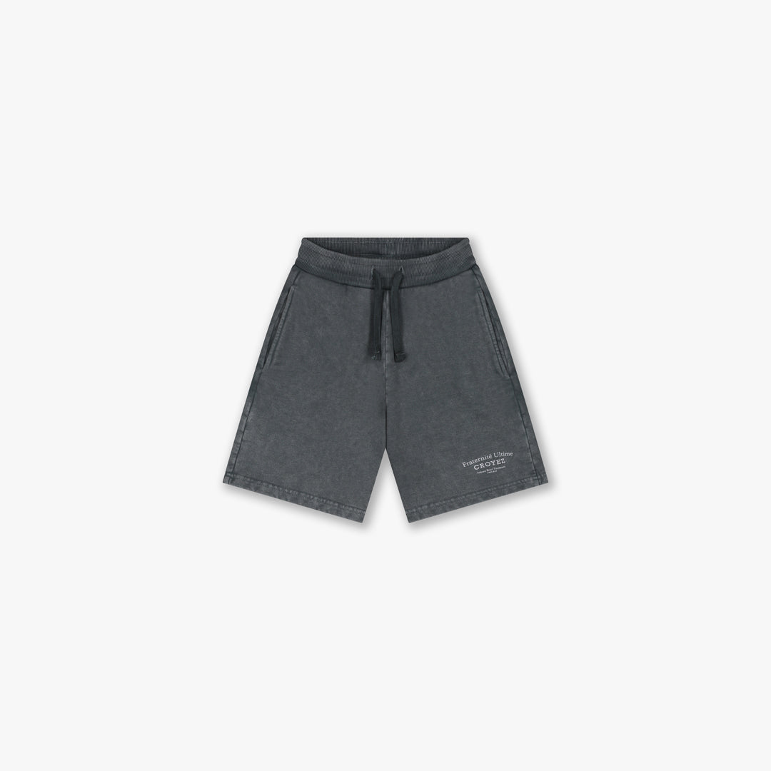  Croyez Mini Fraternité Shorts | Acid Wash/White