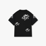 Croyez Mini Initial Flower T-Shirt | Black/White