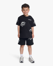 Croyez Mini Initial Flower T-Shirt | Black/White