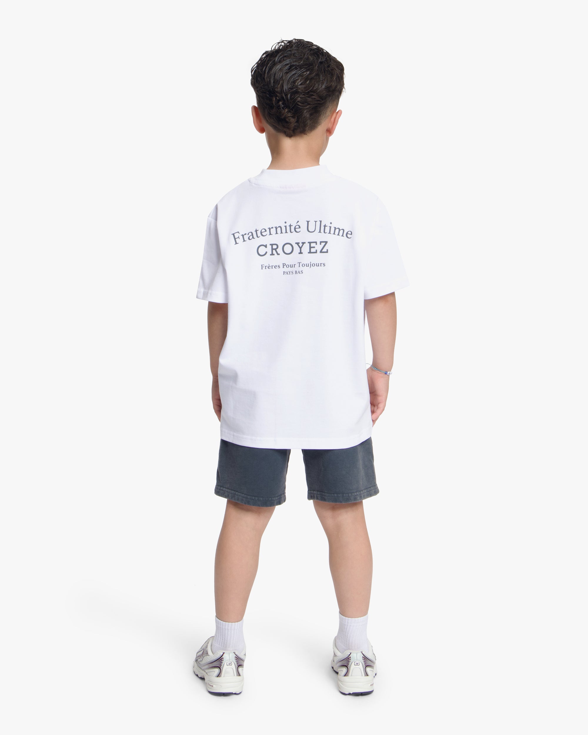 Croyez Mini Fraternité Shorts | Acid Wash/White
