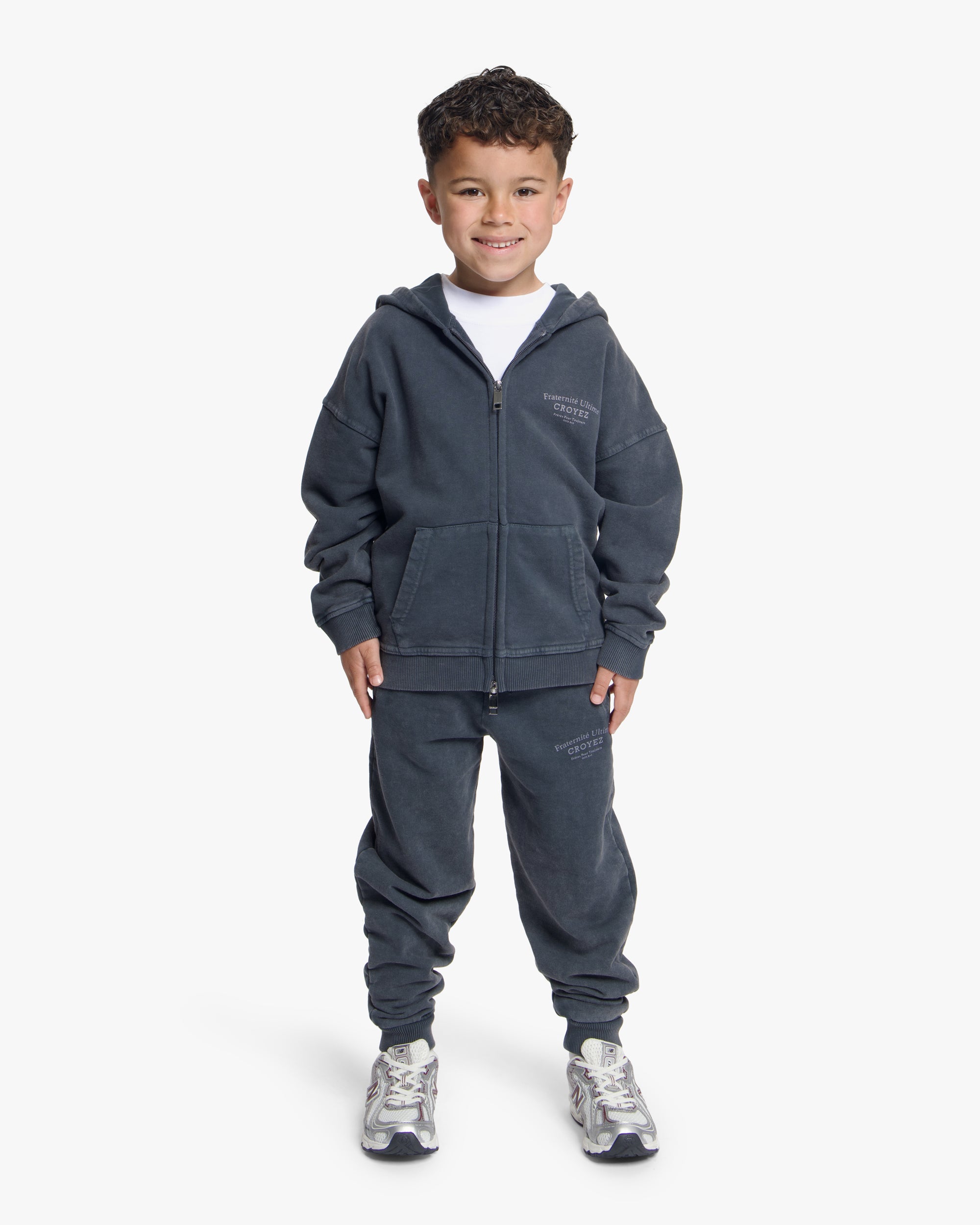 Croyez Mini Fraternité Zip Hoodie | Acid Wash/White