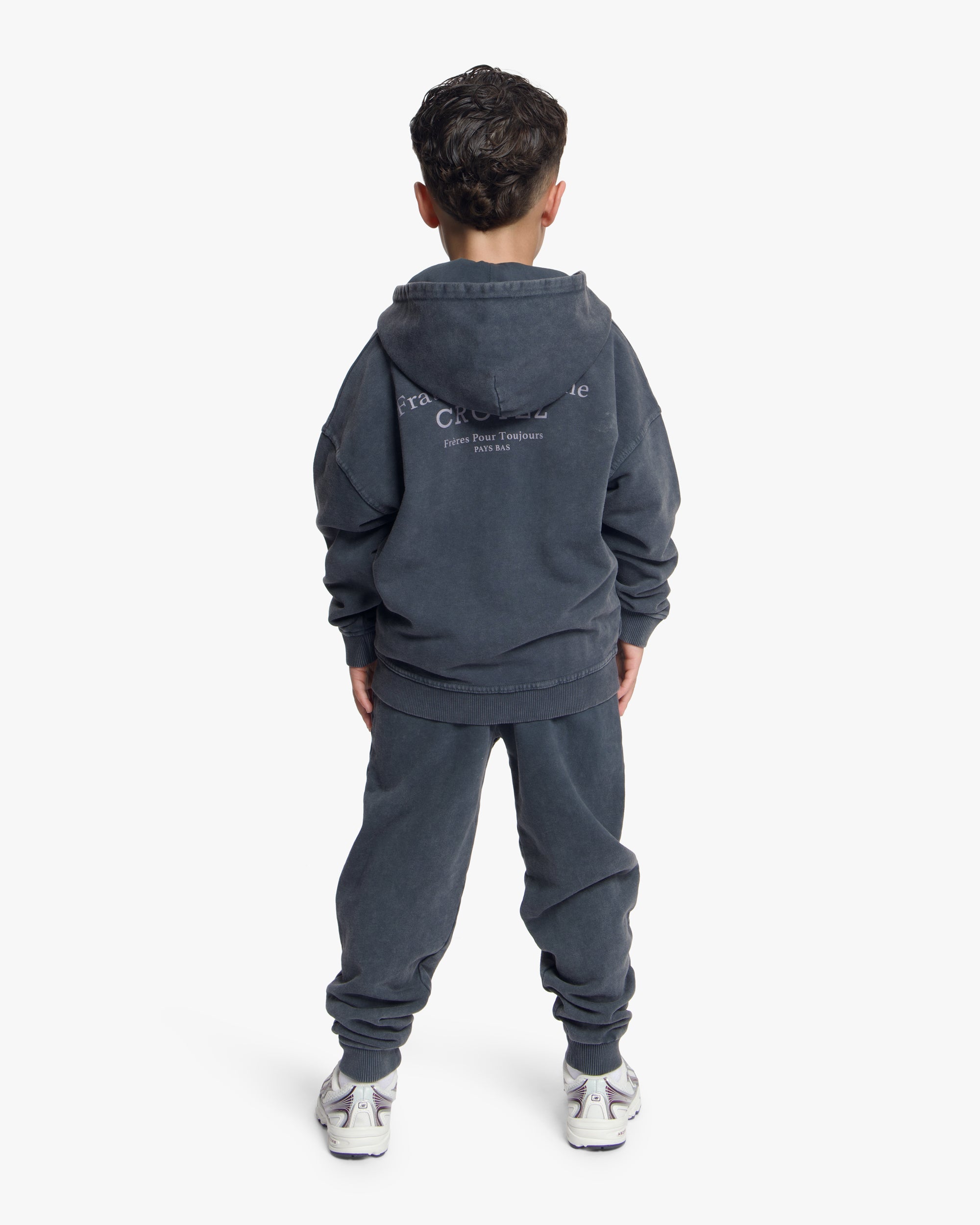 Croyez Mini Fraternité Zip Hoodie | Acid Wash/White