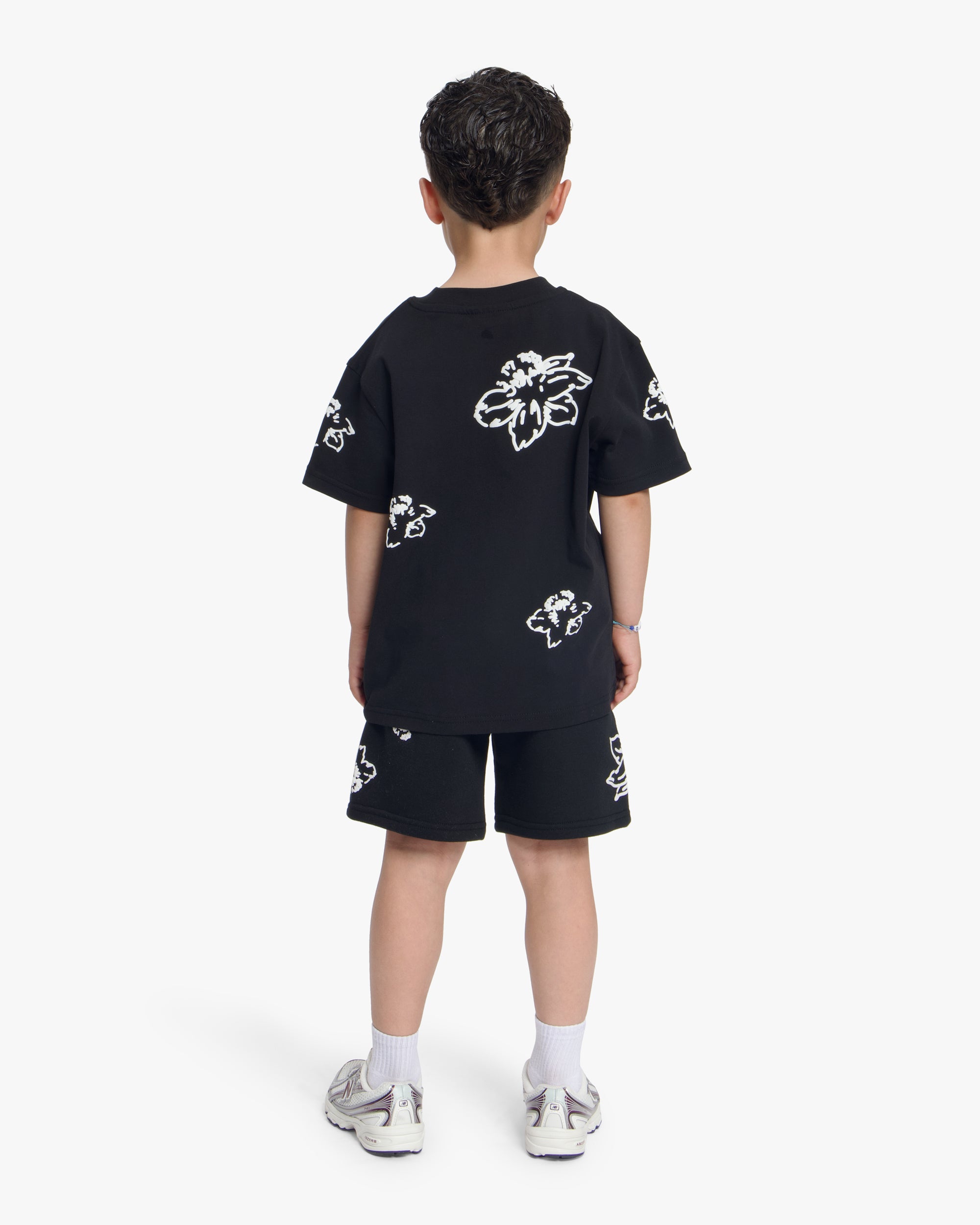 Croyez Mini Initial Flower Shorts | Black/White