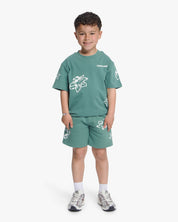 Croyez Mini Initial Flower T-Shirt | Green/Off-White