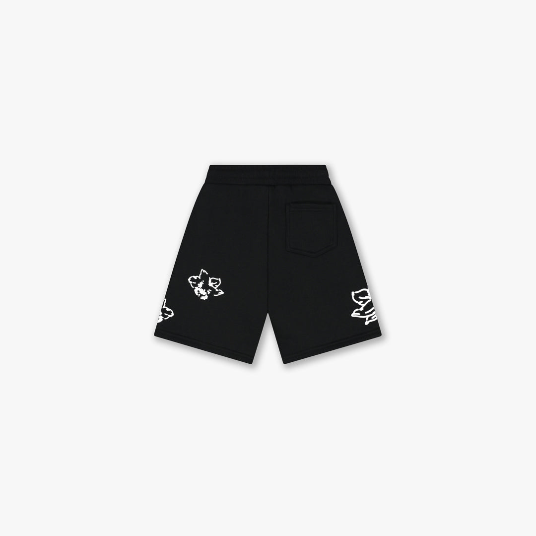 Croyez Mini Initial Flower Shorts | Black/White