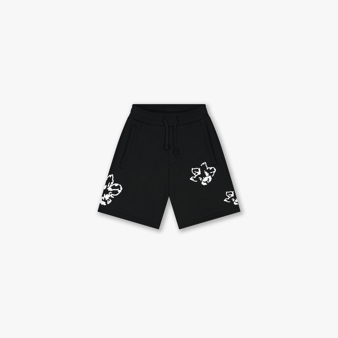 Croyez Mini Initial Flower Shorts | Black/White