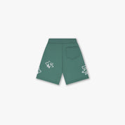 Croyez Mini Initial Flower Shorts | Green/Off-White