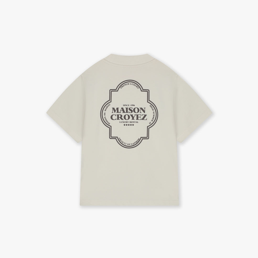 Croyez Mini Moroccan T-Shirt | Off-White/Brown