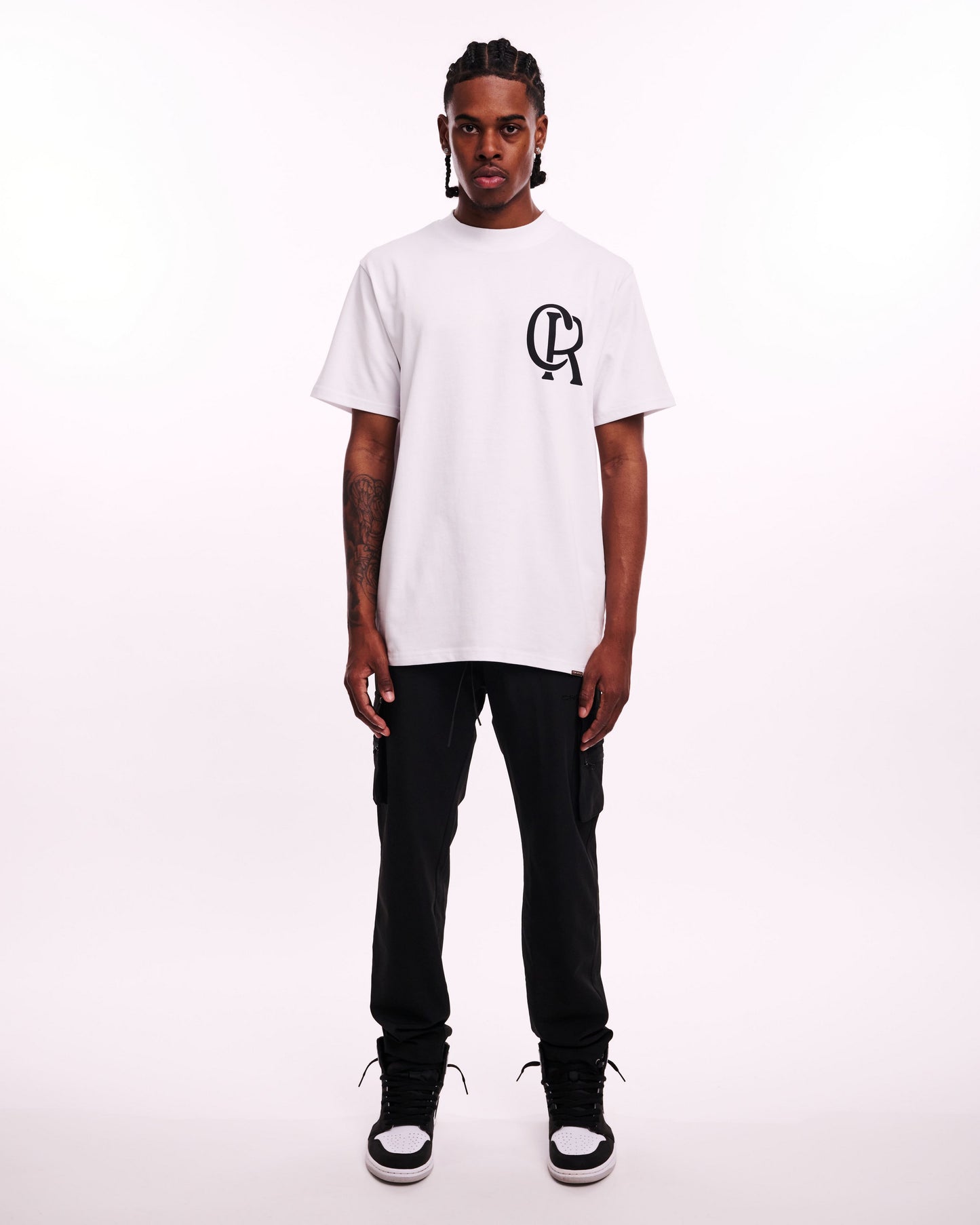 CROYEZ INITIAL T-SHIRT - WHITE/BLACK