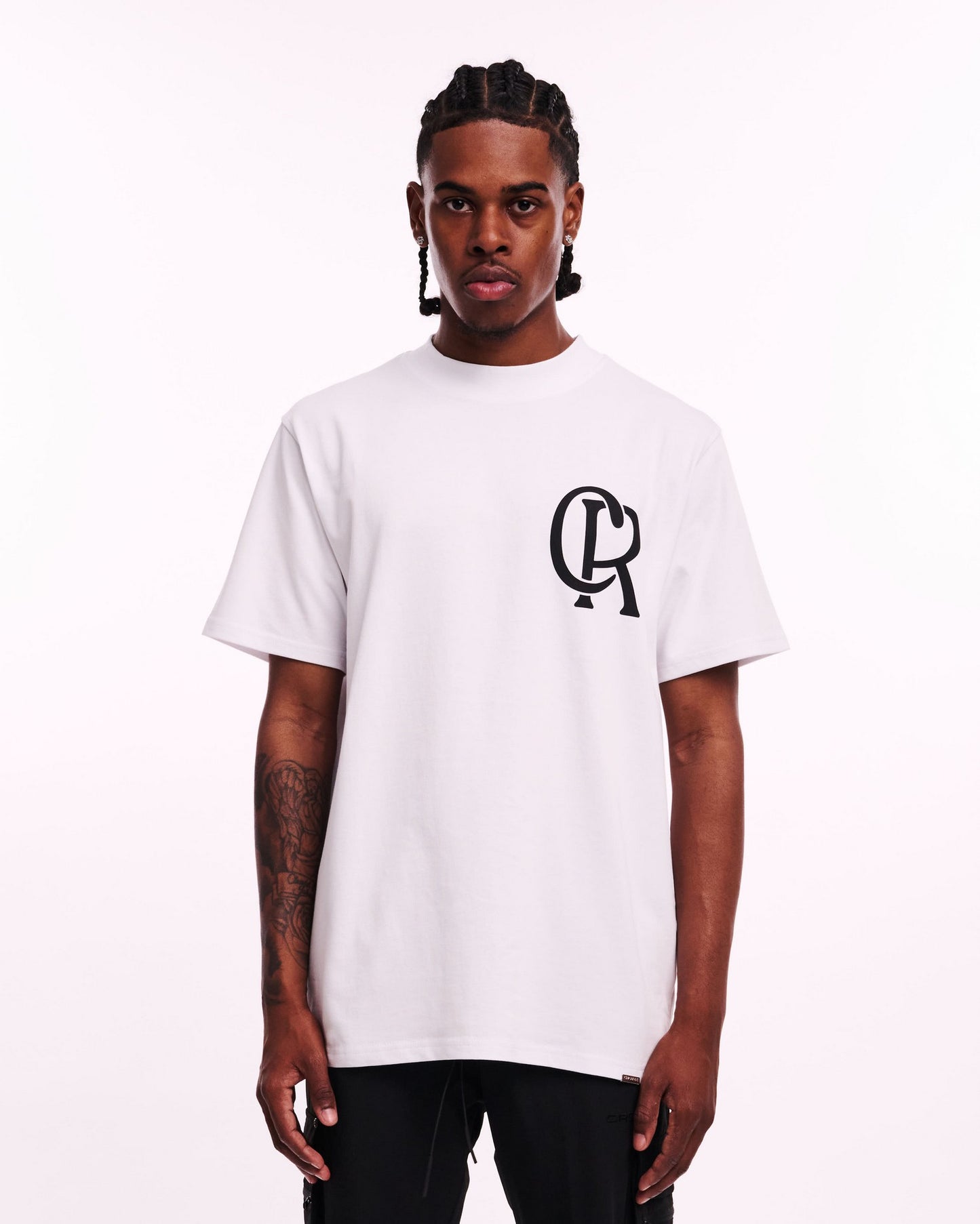 CROYEZ INITIAL T-SHIRT - WHITE/BLACK